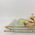 Wavy Edge Gold Rimmed Glass Charger Plates